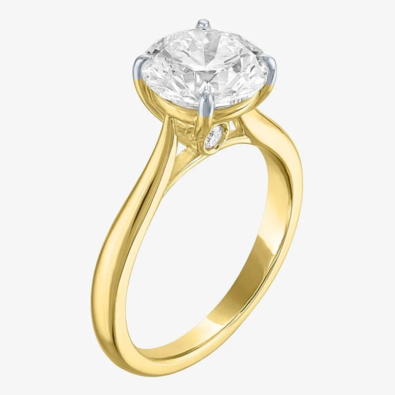 (G / Si1-Si2) Womens 3 CT. T.W. Lab Grown White Diamond Round Engagement Ring