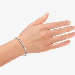 (G / Si1-Si2) Womens 2 CT. T.W. Lab Grown White Diamond Sterling Silver Bangle Bracelet