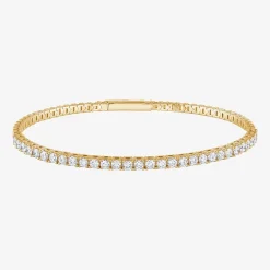 (G / Si1-Si2) Womens 2 CT. T.W. Lab Grown White Diamond Sterling Silver Bangle Bracelet