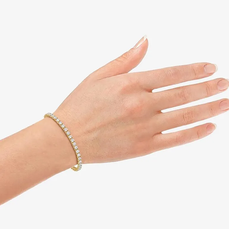 (G / Si1-Si2) Womens 2 CT. T.W. Lab Grown White Diamond Sterling Silver Bangle Bracelet