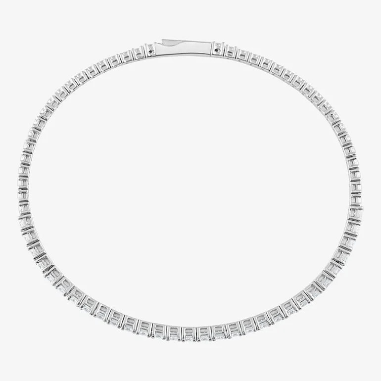 (G / Si1-Si2) Womens 2 CT. T.W. Lab Grown White Diamond Sterling Silver Bangle Bracelet