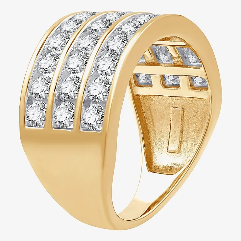 (G, Si1-Si2) Womens 2 CT. T.W. Lab Grown White Diamond 14K Gold Over Silver Band
