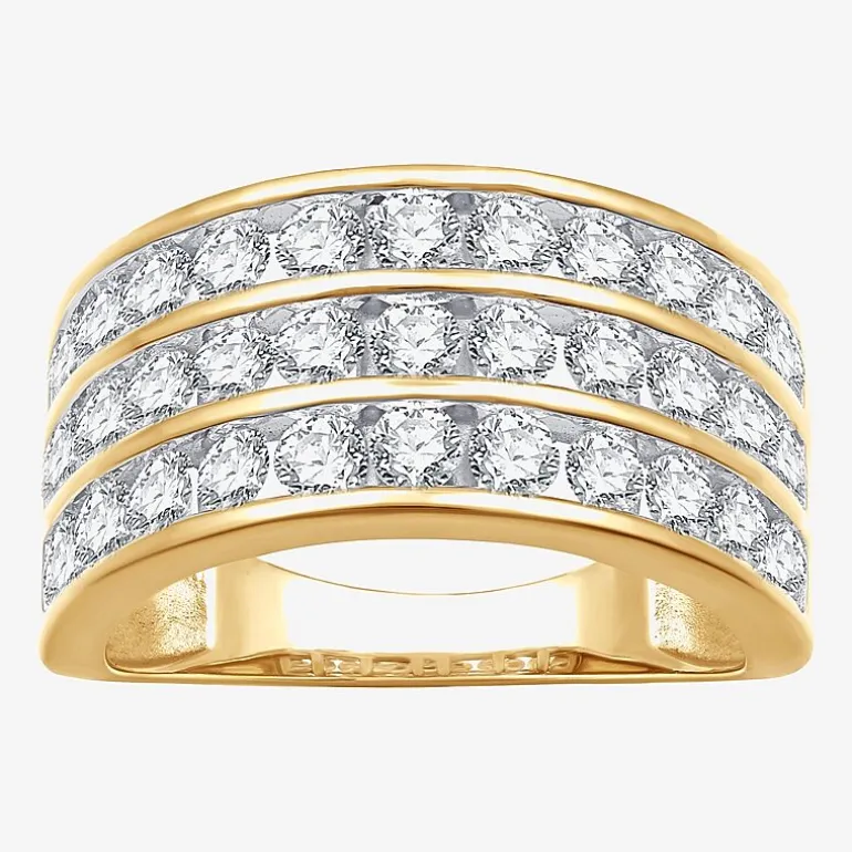 (G, Si1-Si2) Womens 2 CT. T.W. Lab Grown White Diamond 14K Gold Over Silver Band