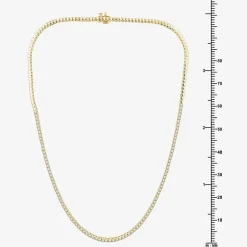 (G / Si1-Si2) Womens 3 CT.T.W. Lab Grown White Diamond Sterling Silver 18 Inch Tennis Necklace