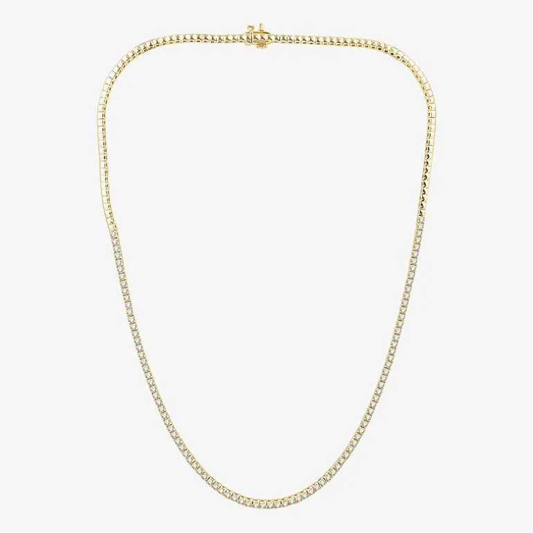 (G / Si1-Si2) Womens 3 CT.T.W. Lab Grown White Diamond Sterling Silver 18 Inch Tennis Necklace