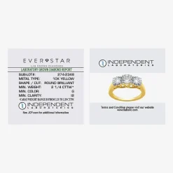 (G / SI1-SI2) Womens 2 1/4 CT. T.W. Lab Grown White Diamond 10K Gold Round 3-Stone Engagement Ring