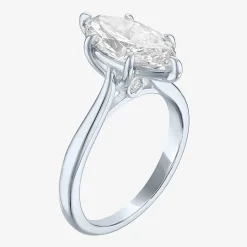 (G / Si1-Si2) Womens 3 CT. T.W. Lab Grown White Diamond Marquise Solitaire 3-Stone Engagement Ring