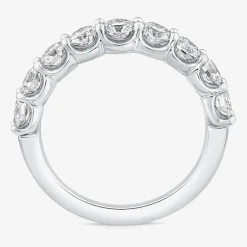 (G / Si1-Si2) Womens 5MM 1 1/2 CT. T.W. Lab Grown White Diamond 10K Gold Anniversary Wedding Band