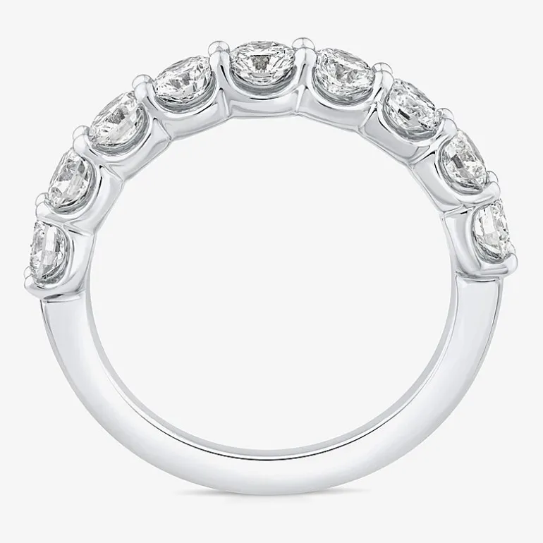 (G / Si1-Si2) Womens 5MM 1 1/2 CT. T.W. Lab Grown White Diamond 10K Gold Anniversary Wedding Band