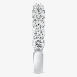 (G / Si1-Si2) Womens 5MM 1 1/2 CT. T.W. Lab Grown White Diamond 10K Gold Anniversary Wedding Band