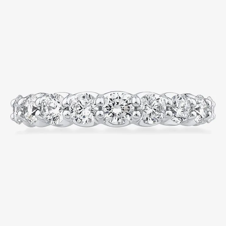 (G / Si1-Si2) Womens 5MM 1 1/2 CT. T.W. Lab Grown White Diamond 10K Gold Anniversary Wedding Band