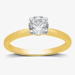 (G / SI2) Womens 3/4 CT. Lab-Grown White Diamond 10K Gold or 14K Gold Round Solitaire Engagement Ring