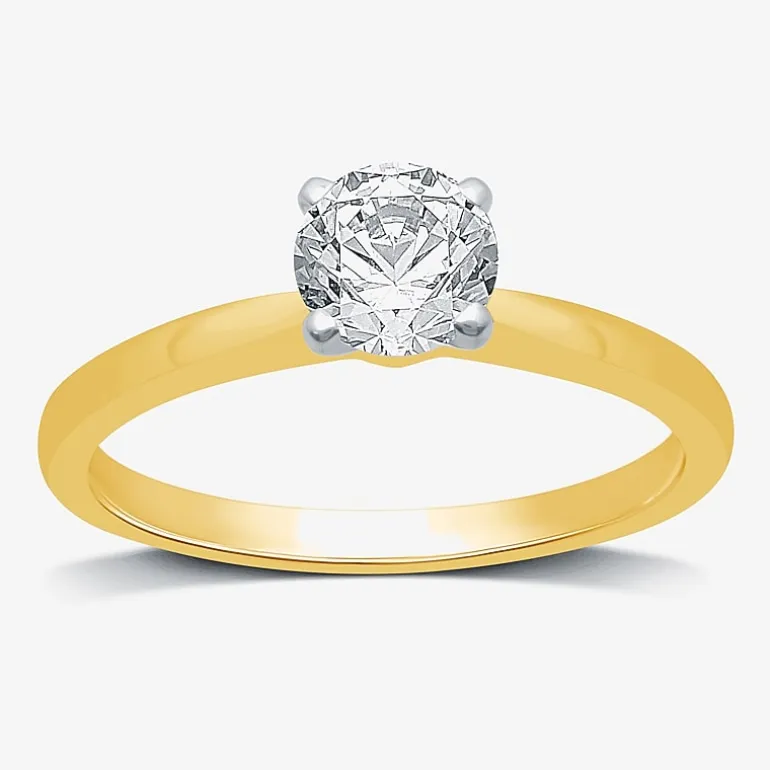 (G / SI2) Womens 3/4 CT. Lab-Grown White Diamond 10K Gold or 14K Gold Round Solitaire Engagement Ring