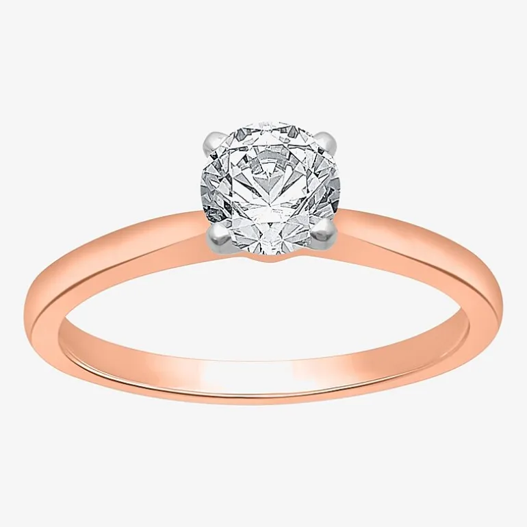 (G / SI2) Womens 3/4 CT. Lab-Grown White Diamond 10K Gold or 14K Gold Round Solitaire Engagement Ring