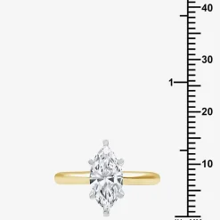 (G / SI2) Womens 2 CT. Lab-Grown White Diamond 14K Gold Marquise Solitaire Engagement Ring