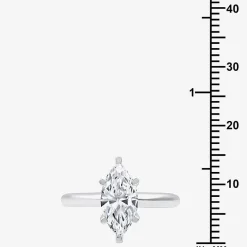 (G / SI2) Womens 2 CT. Lab-Grown White Diamond 14K Gold Marquise Solitaire Engagement Ring
