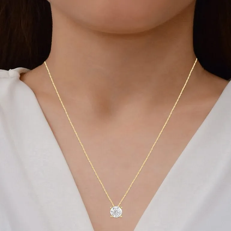 (G/Si1) Womens 3 CT. T.W. Lab Grown White Diamond 10K Gold Round 2-pc. Jewelry Set