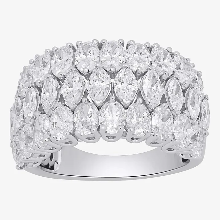 (G / Si2) Womens 4 CT. T.W. Lab Grown White Diamond 10K Gold Anniversary Band