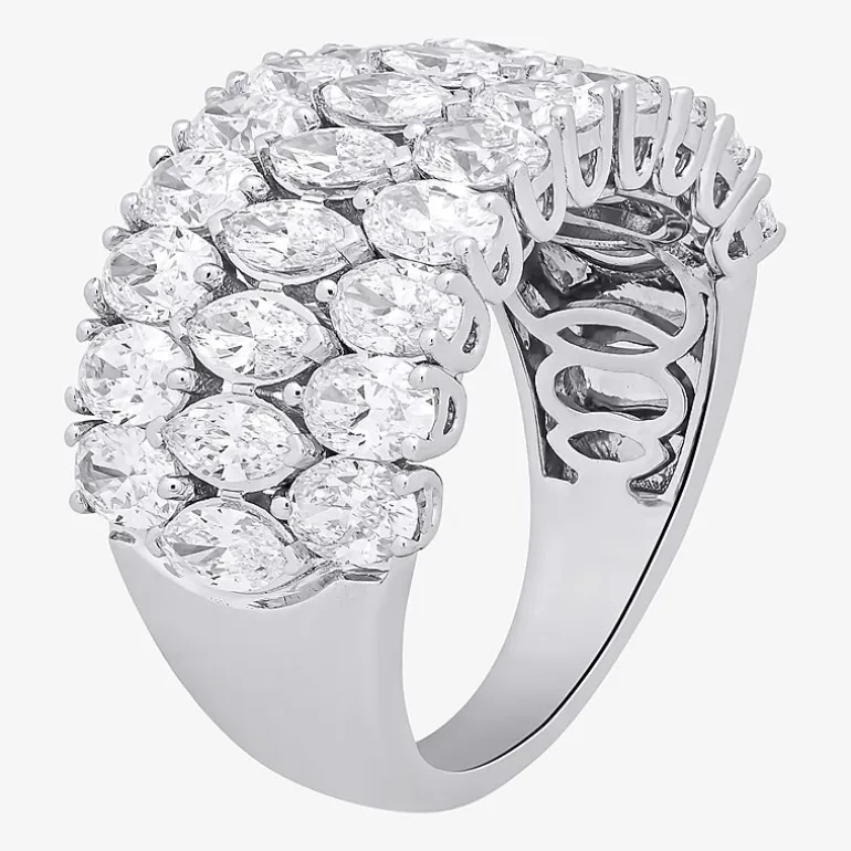 (G / Si2) Womens 4 CT. T.W. Lab Grown White Diamond 10K Gold Anniversary Band