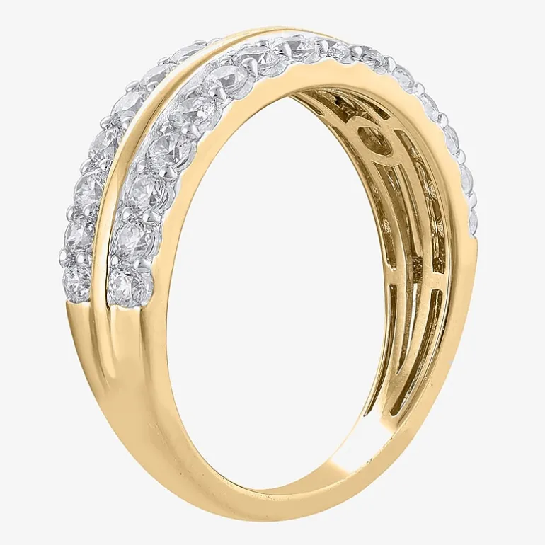 (G / Si2) Womens 1 CT. T.W. Lab Grown White Diamond 10K Gold Anniversary Wedding Band