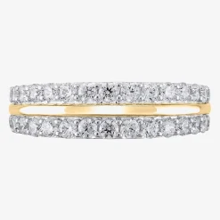 (G / Si2) Womens 1 CT. T.W. Lab Grown White Diamond 10K Gold Anniversary Wedding Band