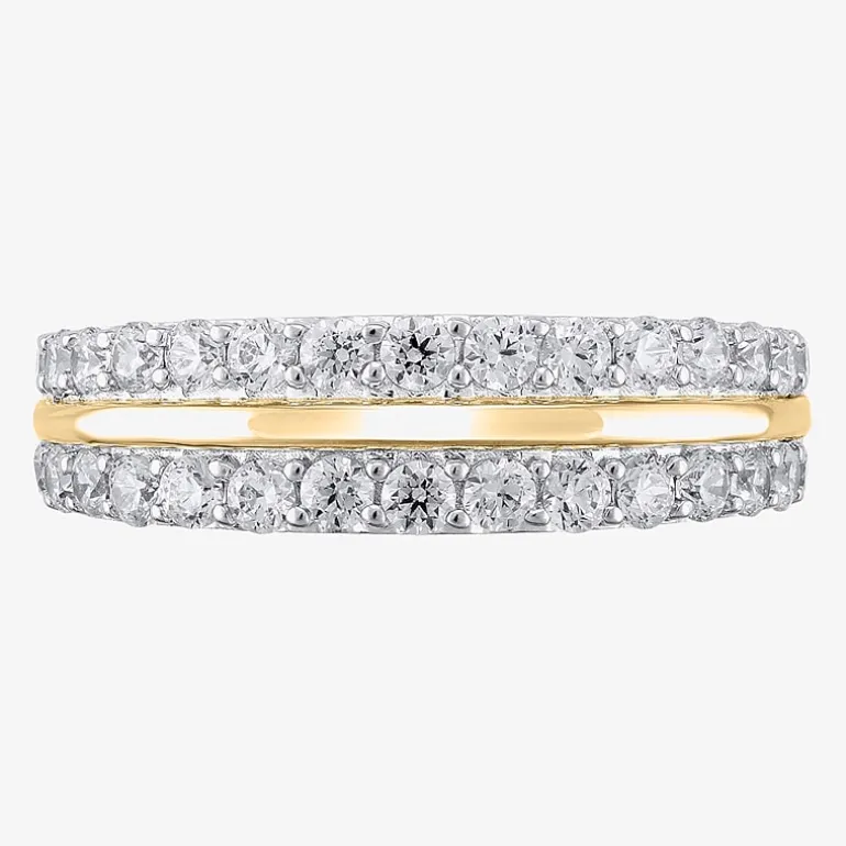 (G / Si2) Womens 1 CT. T.W. Lab Grown White Diamond 10K Gold Anniversary Wedding Band