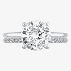 (G / Si2) Womens 3 1/3 Ct. T.W. Lab Grown White Diamond 14K Gold Round Solitaire Bridal Set