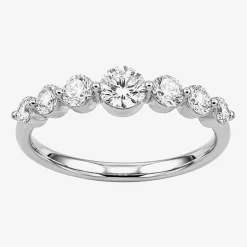 (G / Si2) Womens 2MM 1 CT. T.W. Lab Grown White Diamond 10K Gold Anniversary Band