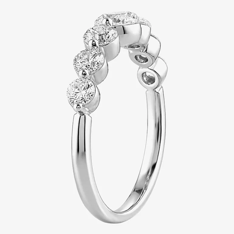 (G / Si2) Womens 2MM 1 CT. T.W. Lab Grown White Diamond 10K Gold Anniversary Band