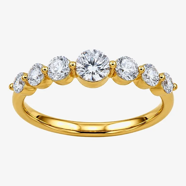 (G / Si2) Womens 2MM 1 CT. T.W. Lab Grown White Diamond 10K Gold Anniversary Band