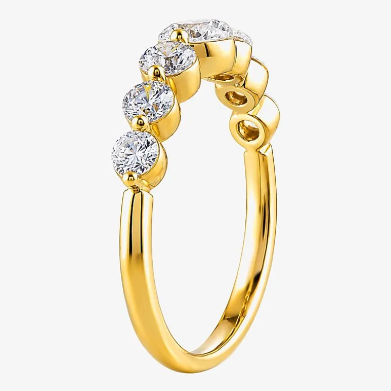 (G / Si2) Womens 2MM 1 CT. T.W. Lab Grown White Diamond 10K Gold Anniversary Band