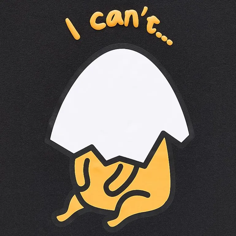 Gudetama Boyfriend Tee Womens Juniors Crew Neck Short Sleeve Loose Fit Graphic T-Shirt