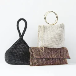Gunne Sax by Jessica McClintock Staci Diamond Mesh Beaded Evening Bag