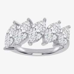 (G / Vs2-Si2) Womens 2 1/2 CT. T.W. Lab Grown White Diamond 14K Gold 5-Stone Anniversary Band