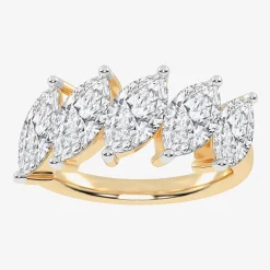 (G / Vs2-Si2) Womens 2 1/2 CT. T.W. Lab Grown White Diamond 14K Gold 5-Stone Anniversary Band