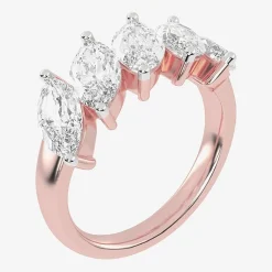 (G / Vs2-Si2) Womens 2 1/2 CT. T.W. Lab Grown White Diamond 14K Gold 5-Stone Anniversary Band