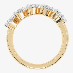 (G / Vs2-Si2) Womens 2 1/2 CT. T.W. Lab Grown White Diamond 14K Gold 5-Stone Anniversary Band