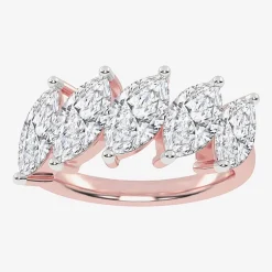 (G / Vs2-Si2) Womens 2 1/2 CT. T.W. Lab Grown White Diamond 14K Gold 5-Stone Anniversary Band