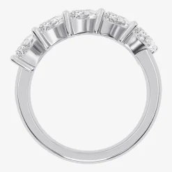 (G / Vs2-Si2) Womens 2 1/2 CT. T.W. Lab Grown White Diamond 14K Gold 5-Stone Anniversary Band