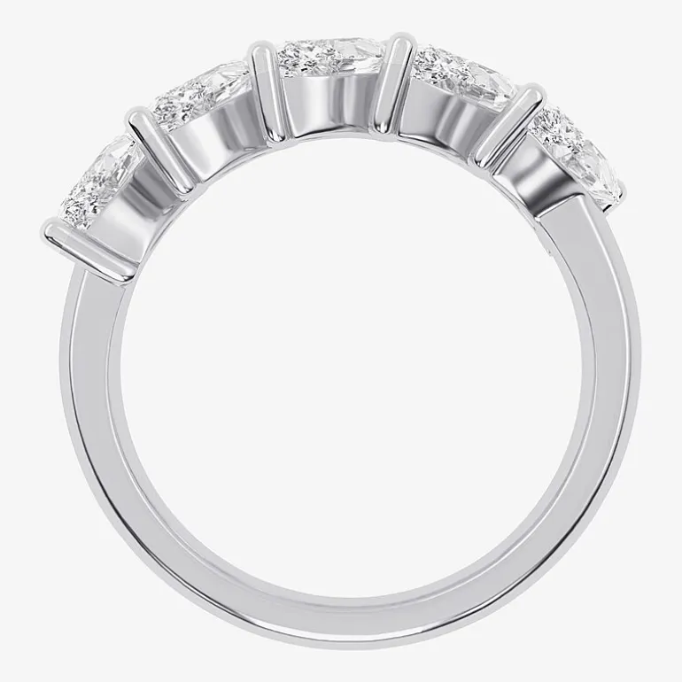 (G / Vs2-Si2) Womens 2 1/2 CT. T.W. Lab Grown White Diamond 14K Gold 5-Stone Anniversary Band