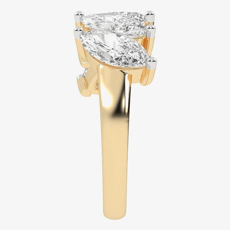(G / Vs2-Si2) Womens 2 1/2 CT. T.W. Lab Grown White Diamond 14K Gold 5-Stone Anniversary Band