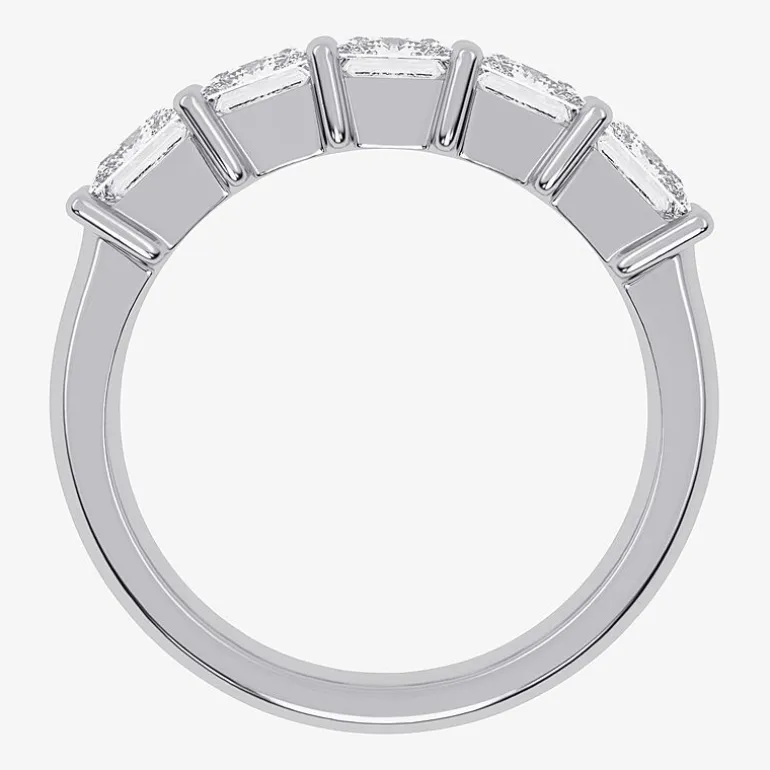 (G / Vs2-Si2) Womens 2 1/2 CT. T.W. Lab Grown White Diamond 14K Gold 5-Stone Anniversary Band