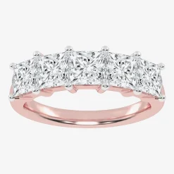 (G / Vs2-Si2) Womens 2 1/2 CT. T.W. Lab Grown White Diamond 14K Gold 5-Stone Anniversary Band