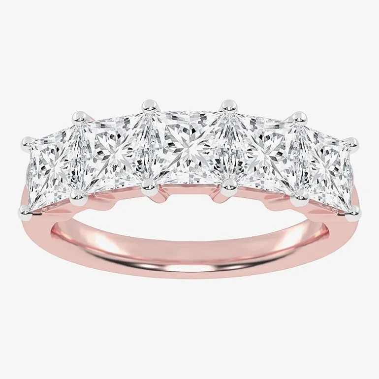 (G / Vs2-Si2) Womens 2 1/2 CT. T.W. Lab Grown White Diamond 14K Gold 5-Stone Anniversary Band