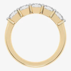 (G / Vs2-Si2) Womens 2 1/2 CT. T.W. Lab Grown White Diamond 14K Gold 5-Stone Anniversary Band