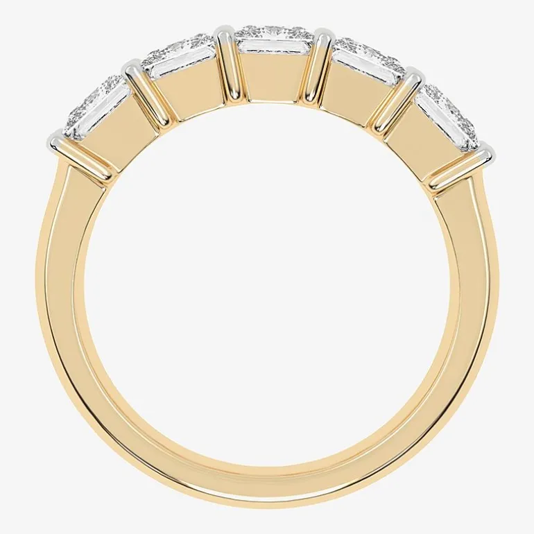 (G / Vs2-Si2) Womens 2 1/2 CT. T.W. Lab Grown White Diamond 14K Gold 5-Stone Anniversary Band
