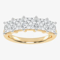 (G / Vs2-Si2) Womens 2 1/2 CT. T.W. Lab Grown White Diamond 14K Gold 5-Stone Anniversary Band
