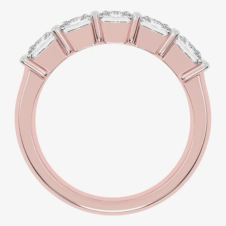 (G / Vs2-Si2) Womens 2 1/2 CT. T.W. Lab Grown White Diamond 14K Gold 5-Stone Anniversary Band