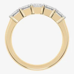 (G / Vs2-Si2) Womens 2 1/2 CT. T.W. Lab Grown White Diamond 14K Gold 5-Stone Anniversary Band