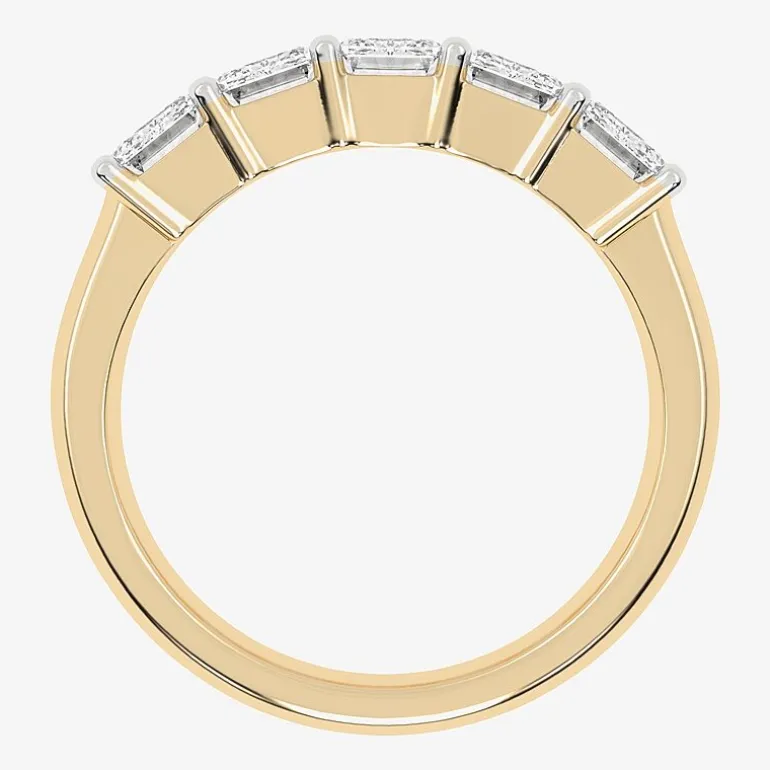 (G / Vs2-Si2) Womens 2 1/2 CT. T.W. Lab Grown White Diamond 14K Gold 5-Stone Anniversary Band